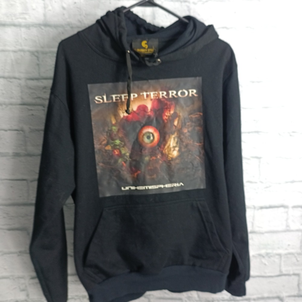Sleep Terror Unihemispheria Band Hoodie Black Egyptian Cotton Mens Size Medium